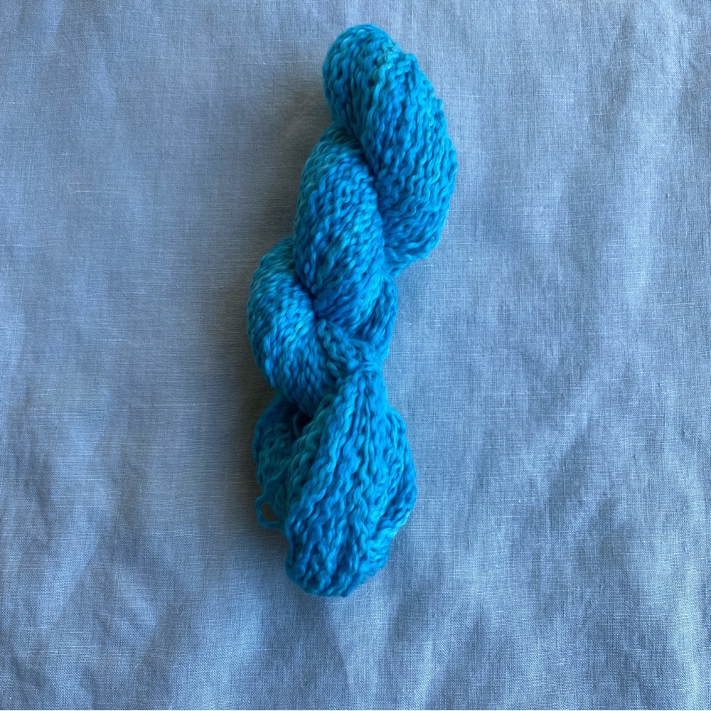 Manos del Uruguay Cotton Stria 50g turquoise 100% cotton yarn skein hank
